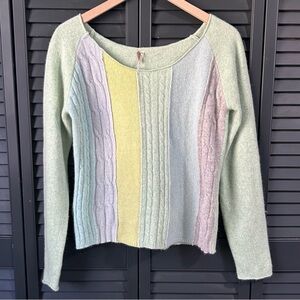 Free People Cable Knit Wool Blend Sweater Womens Size Medium